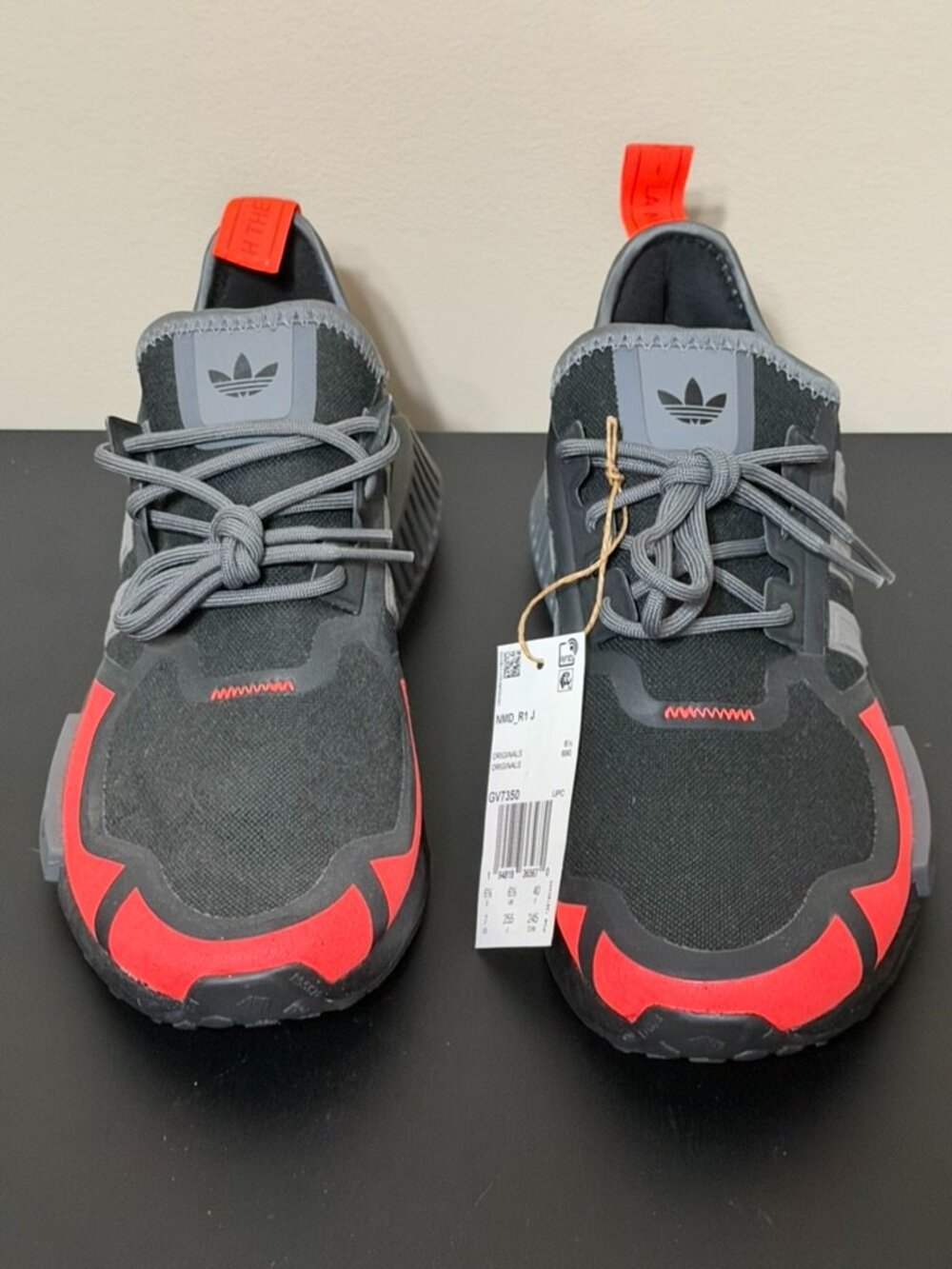 adidas NMD_R1 "Core Black/Grey Four/Solar Red" Grade School Boys' Shoe